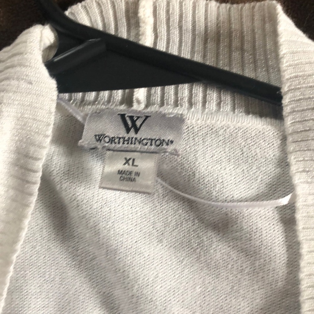 Worthington Short sleeve white dress sweater